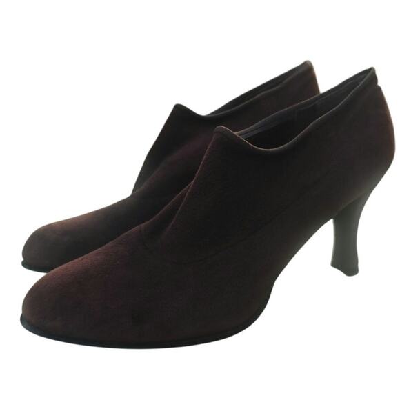 Brown Suede Stuart Weitzman ankle booties sz 9 fits 8.5 - Picture 1 of 8